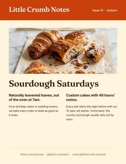 Marigold Bakery Newsletter Letter