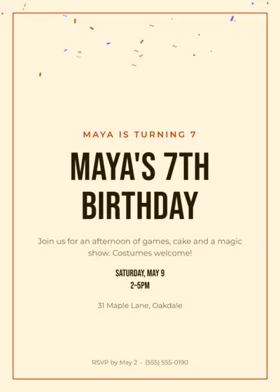 Marigold Birthday Party Invitation (5 X 7 In)