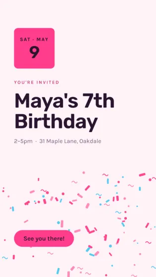 Candy Birthday Party Instagram Story