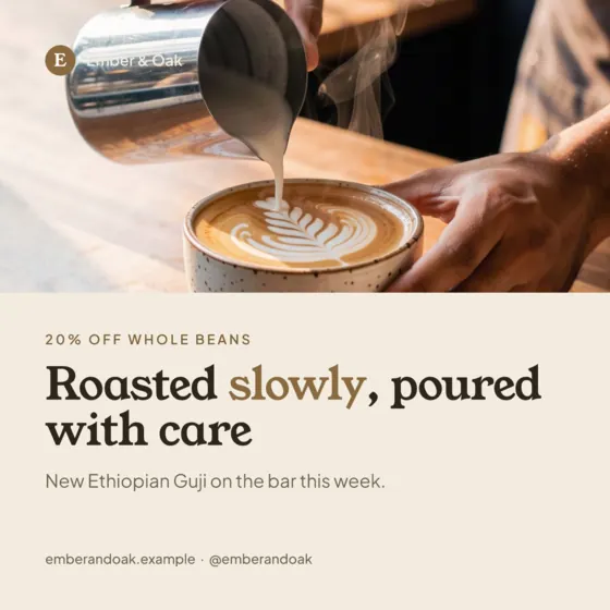 Sand Coffee Shop Instagram Post (Square)