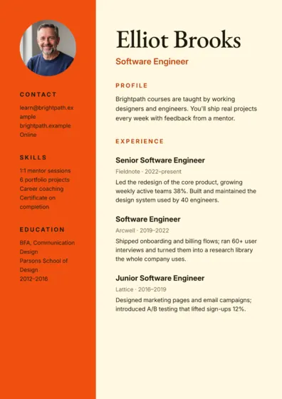 Citrus Online Course Resume A4