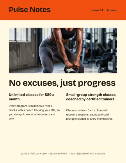 Citrus Fitness Studio Newsletter Letter