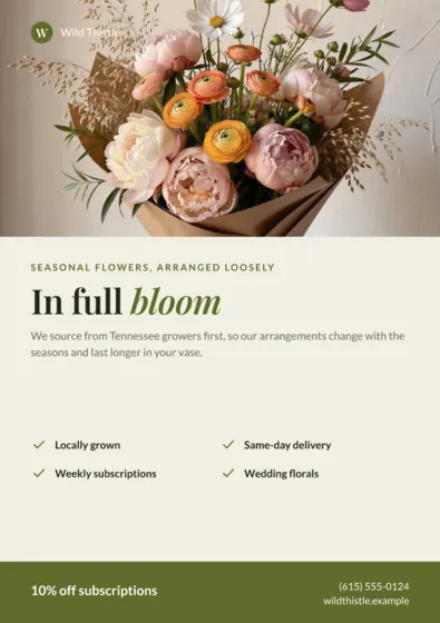 Olive Florist Flyer A5