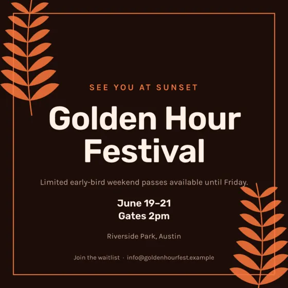 Ember Music Festival Invitation (5.5 X 5.5 In)