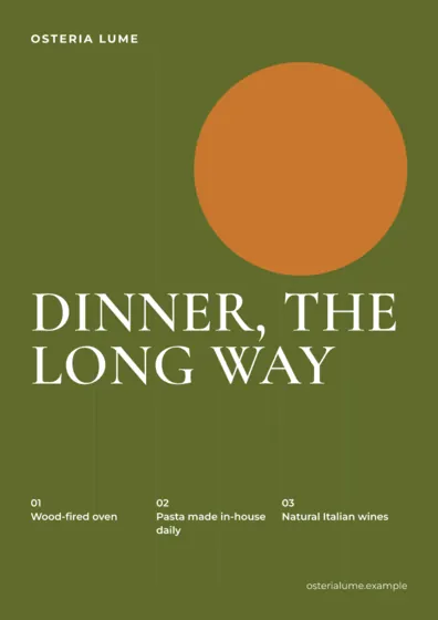 Olive Restaurant Poster A3