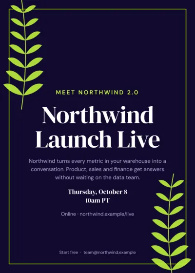 Electric Tech Startup Invitation (5 X 7 In)