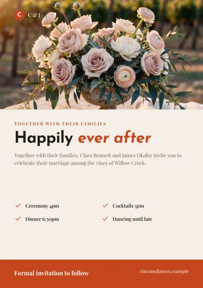 Linen Wedding Flyer A5