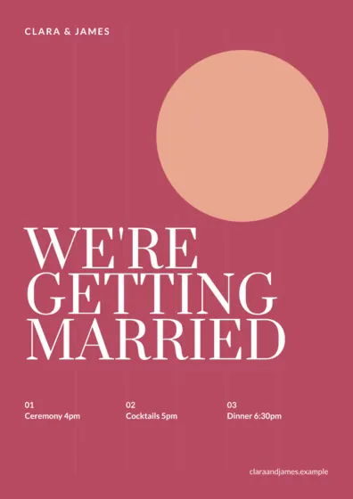 Blush Wedding Poster A3