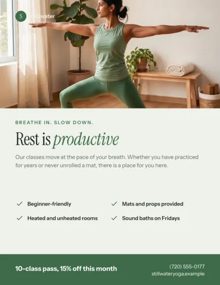 Sage Yoga & Wellness Flyer Letter (8.5 X 11 In)