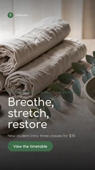 Sage Yoga & Wellness Instagram Story